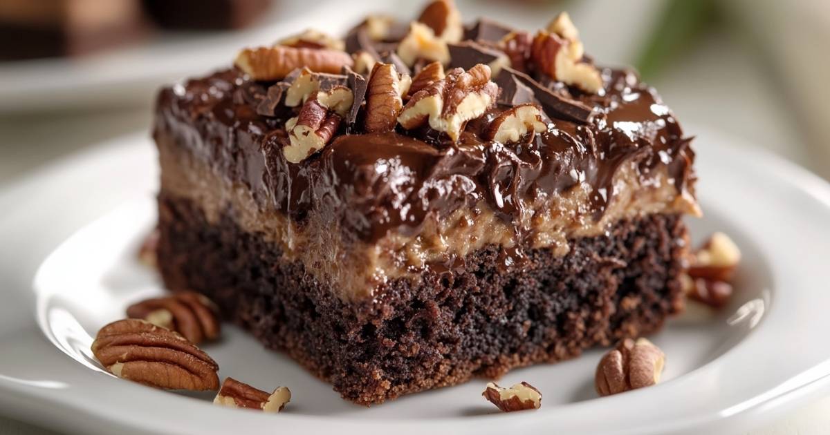 German Chocolate Poke Cake