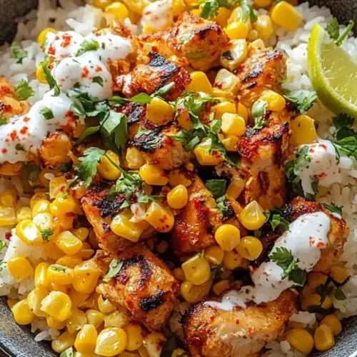 Street Corn Chicken Rice Bowl