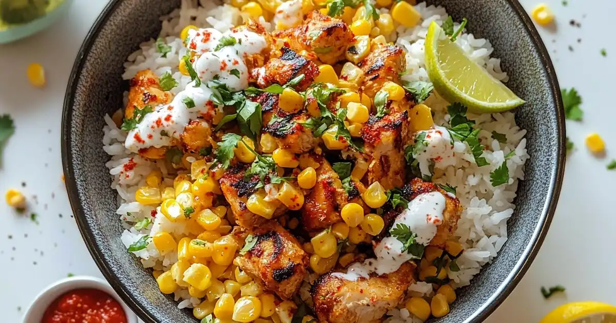 Street Corn Chicken Rice Bowl